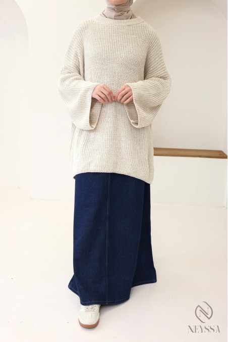 Oversize-Pullover aus feinem Strick mit weiten Ärmeln