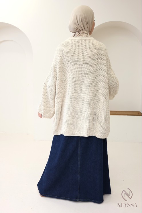 Oversize-Pullover aus feinem Strick mit weiten Ärmeln