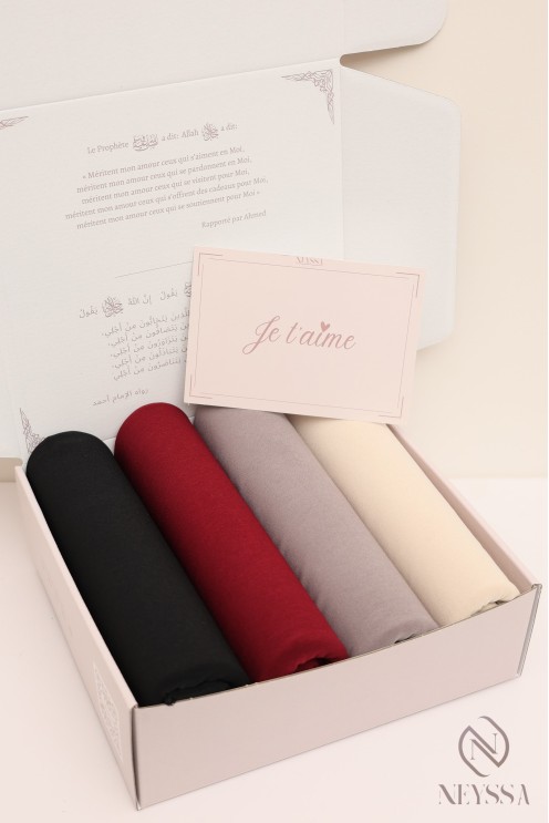 Box cadeaux femme : 4 hijabs en jersey premium