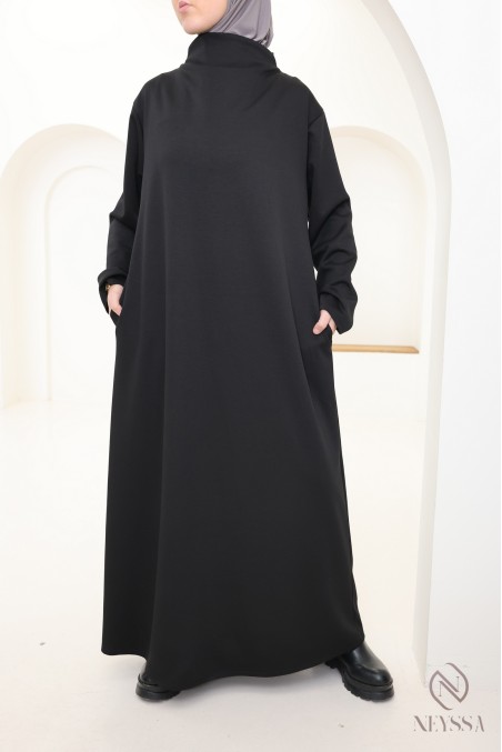 Robe longue tissu doux style sweat pour femme hijabi tendance