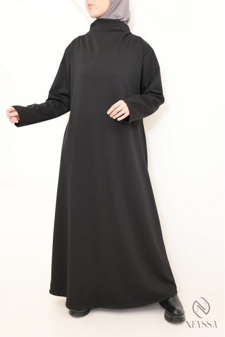 Robe longue tissu doux style sweat pour femme hijabi tendance