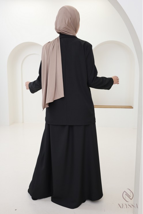 2-teiliges Set aus Blazer und langem Rock für modebewusste