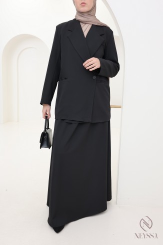 Ensemble 2 pièces blaze + jupe longue femme hijabi tendance 2