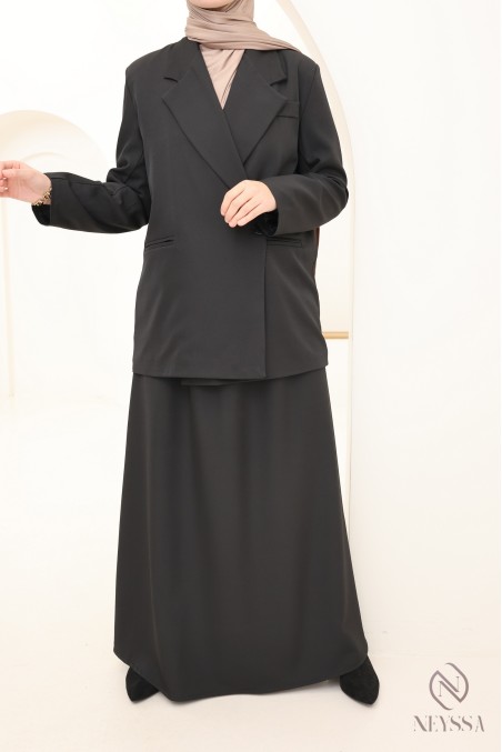 2-teiliges Set aus Blazer und langem Rock für modebewusste