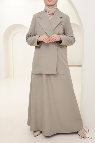 2-teiliges Set aus Blazer und langem Rock für modebewusste