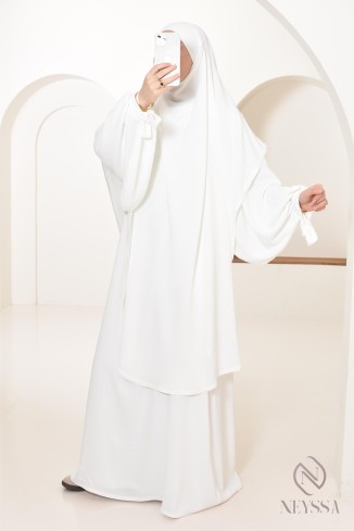 Extra langer Khimar aus Jazz-Seide zum Binden, legaler Schleier, modern
