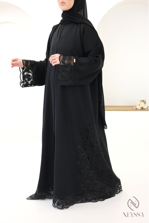 Dubai kimono abaya with trendy embroidery for veiled women for Eid
