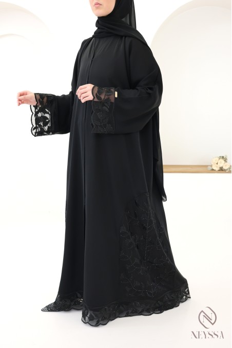 Abaya Dubai Kimono mit trendiger Stickerei für Damen