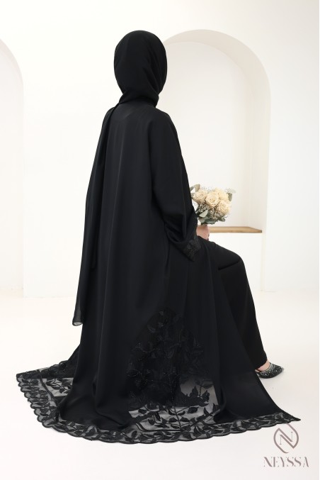 Abaya Dubai Kimono mit trendiger Stickerei für Damen