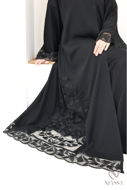 Abaya Dubai Kimono mit trendiger Stickerei für Damen