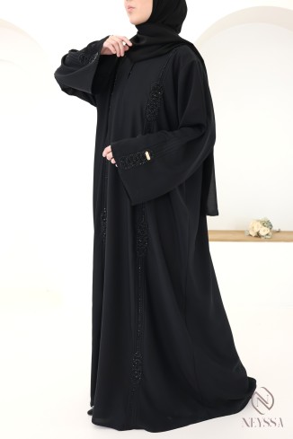 Abaya Dubaï longue coupe droite pour femme hijabi, pour l'Aïd