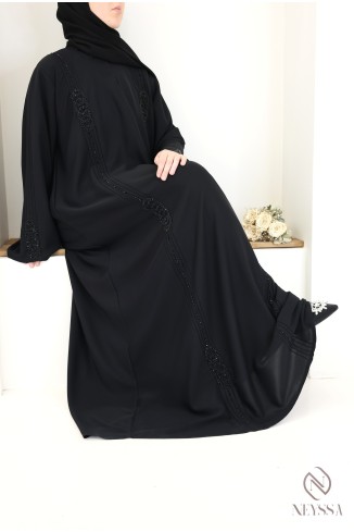 Abaya Dubai, lang, gerader Schnitt, für Frauen mit Hidschab 2