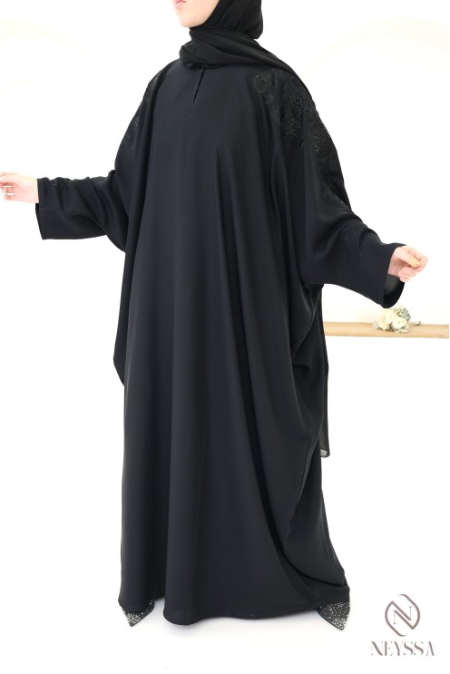 Abaya Dubai im Schmetterlingsschnitt mit Stickerei