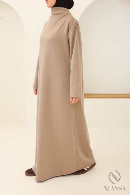 Langes Kleid aus weichem Stoff im Sweatshirt-Stil für modebewusste