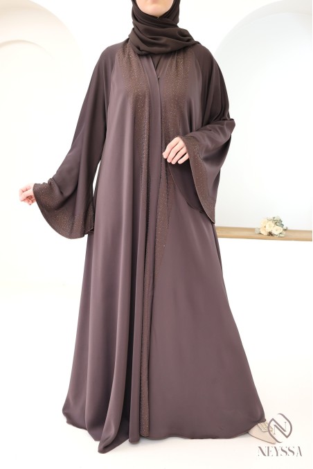 Abaya kimono Dubaï coupe évasée pour femme hijabi tendance