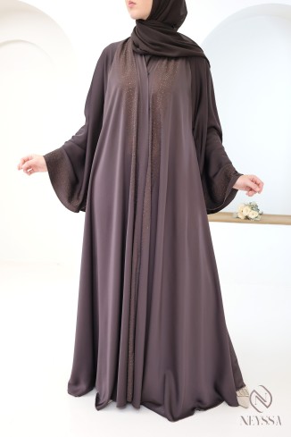 Dubai kimono abaya with flared cut for trendy hijabi women