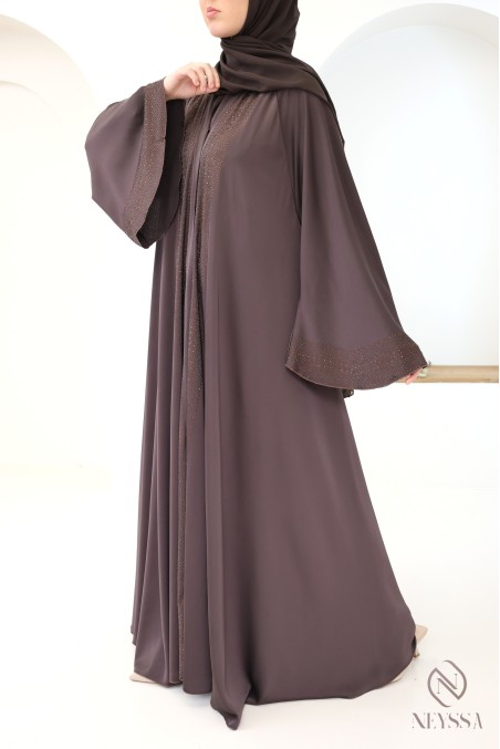 Abaya kimono Dubaï coupe évasée pour femme hijabi tendance