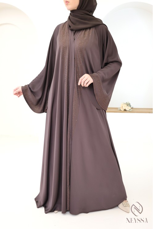 Dubai kimono abaya with flared cut for trendy hijabi women