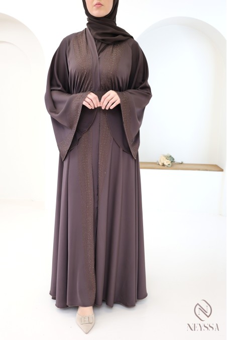 Abaya kimono Dubaï coupe évasée pour femme hijabi tendance