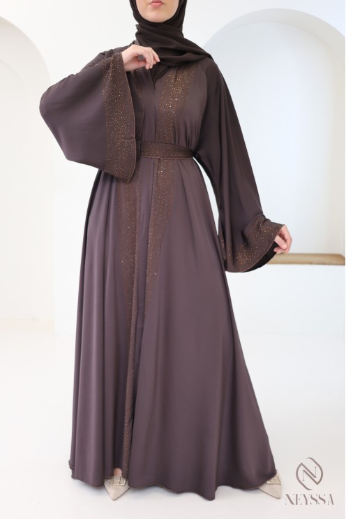 Abaya kimono Dubaï coupe évasée pour femme hijabi tendance