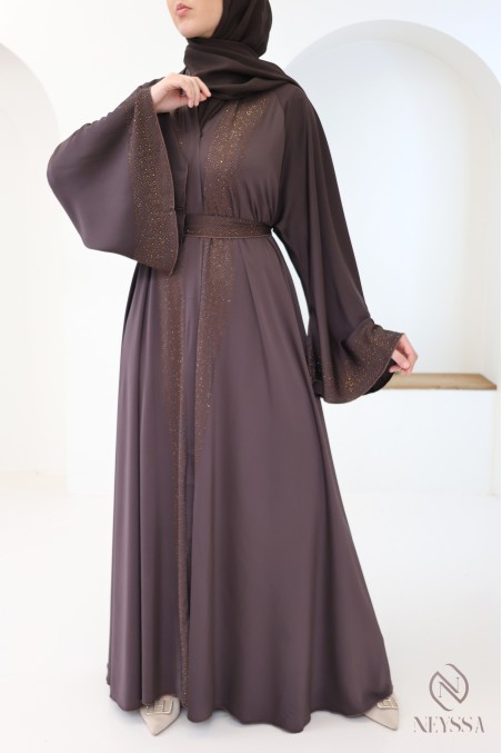 Abaya kimono Dubaï coupe évasée pour femme hijabi tendance