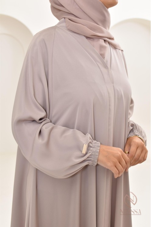 Abaya Dubaï longue nude pour femme voilée moderne hijab inclus