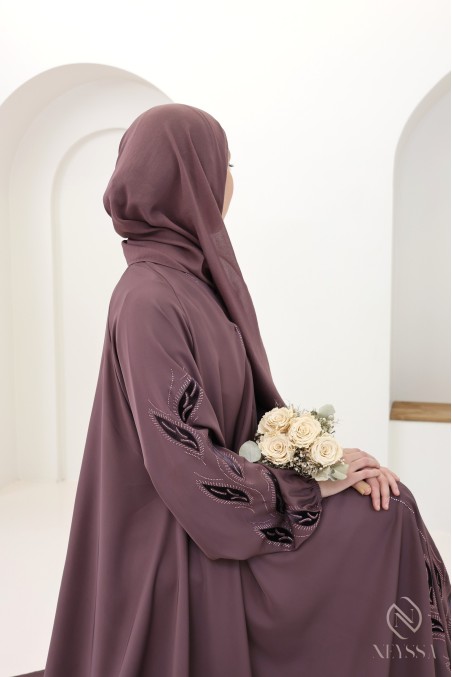 Kimono-Abaya im Dubai-Stil Khaleeji Rosy Brown, Schnitt Umbrella