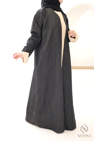 Dubai 3-piece kimono abaya with press studs for hijabi women 2