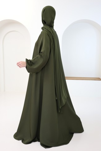 Abaya Dubai, Umbrella-Schnitt, khaki, für modebewusste Hijabi-Frauen 2