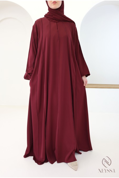 Trendige burgunderrote Abaya aus Dubai für verschleierte