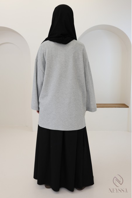 Oversize-T-Shirt aus bestickter Baumwolle von Neyssa, Piqué-Stoff