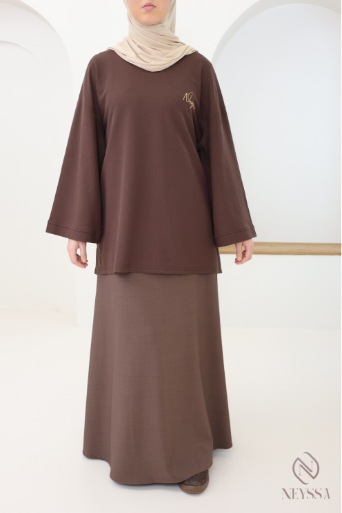 T shirt maille piquée oversize avec signature browny Neyssa