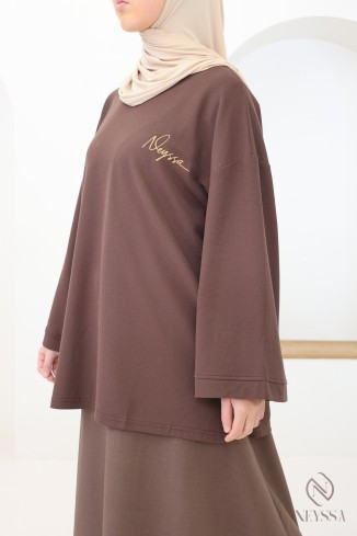 Oversize-Piqué-T-Shirt mit Browny-Signatur Neyssa 2
