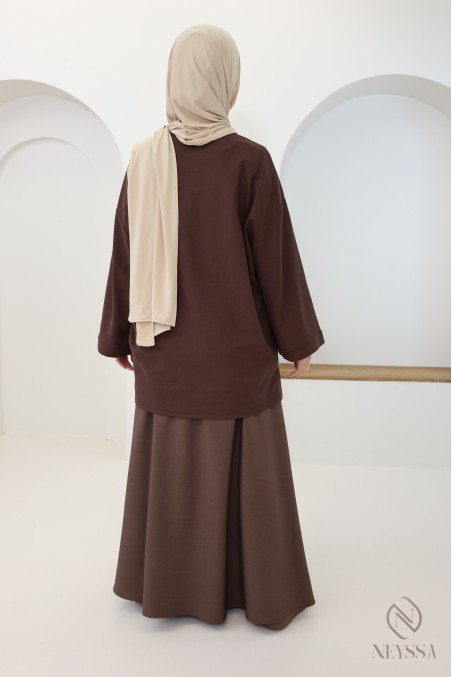 Oversize-Piqué-T-Shirt mit Browny-Signatur Neyssa