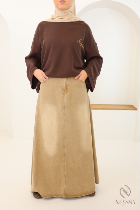 T shirt maille piquée oversize avec signature browny Neyssa