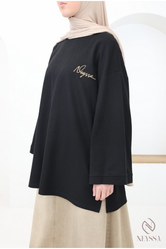 Oversize-Langarm-T-Shirt für modebewusste Hijabi-Frauen 2