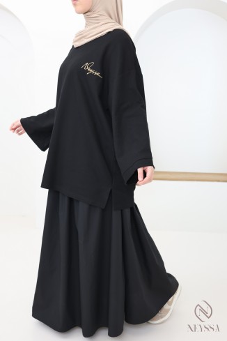 Oversize-Langarm-T-Shirt für modebewusste Hijabi-Frauen