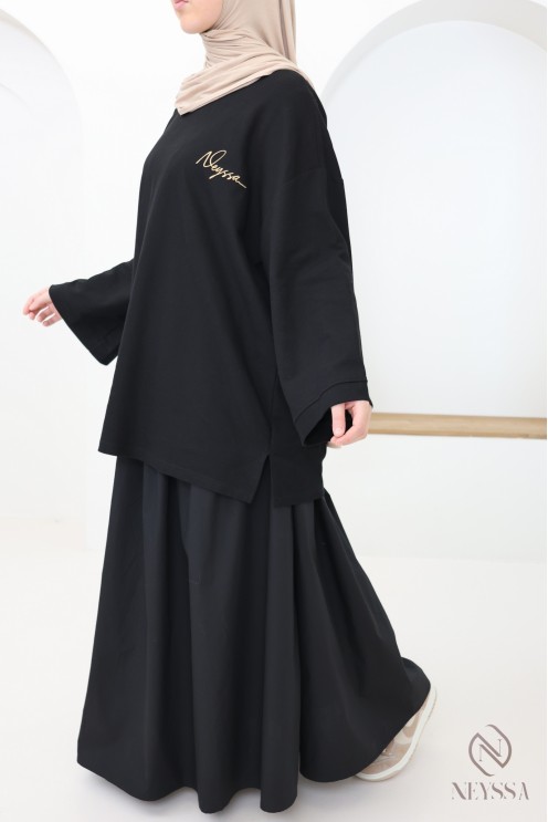 Oversize-Langarm-T-Shirt für modebewusste Hijabi-Frauen