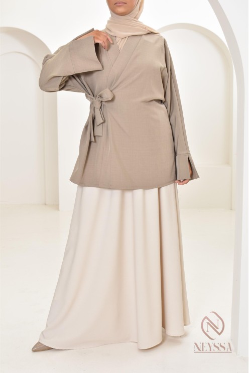 Jupe longue évasée pour femme tissu tailleur, haute qualité