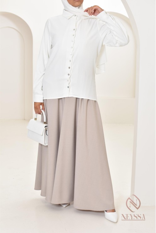 Jupe longue évasée pour femme tissu tailleur, haute qualité