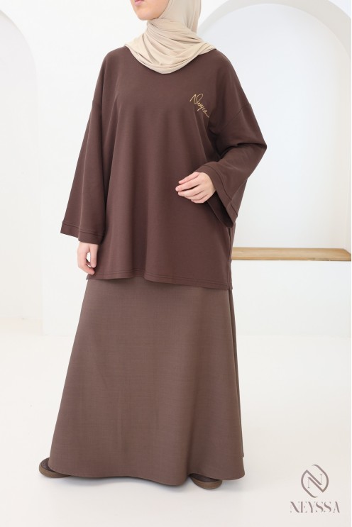 Long flared skirt for women, tailored fabric, high quality