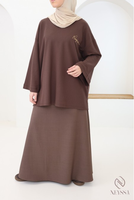 Long flared skirt for women, tailored fabric, high quality