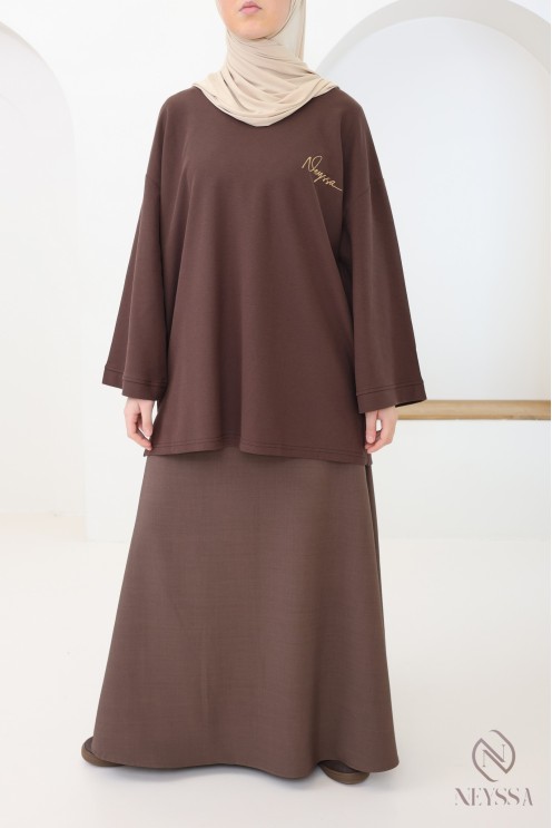 Long flared skirt for women, tailored fabric, high quality