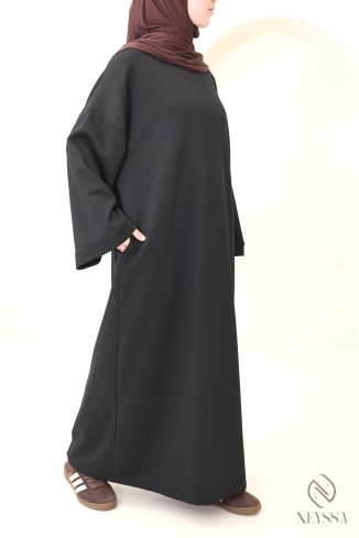 Robe longue en coton sweat à col rond, style sportswear 2