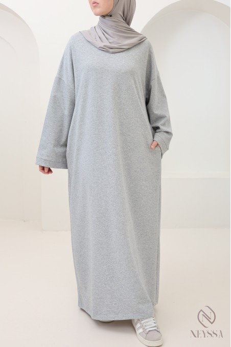 Langes Sweatshirtkleid aus Baumwolle im Sportswear-Stil