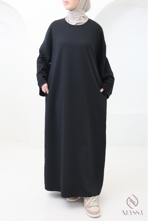 Langes Sweatshirtkleid aus Baumwolle im Sportswear-Stil