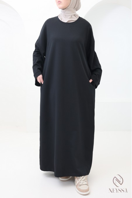 Langes Sweatshirtkleid aus Baumwolle im Sportswear-Stil