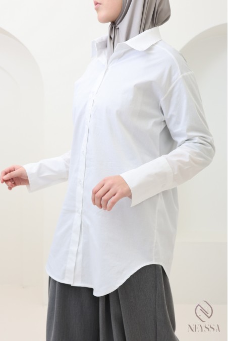 Elegantes Hemd mit Taillenkordel, Baumwollstoff