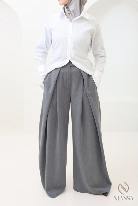 Elegant shirt with tie belt, cotton fabric