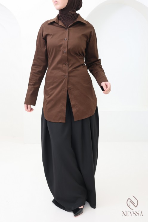 Wide-leg balloon-cut tailored palazzo trousers, trendy and modest